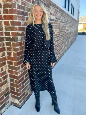 Darlene Polka Dot Top (Black/White)