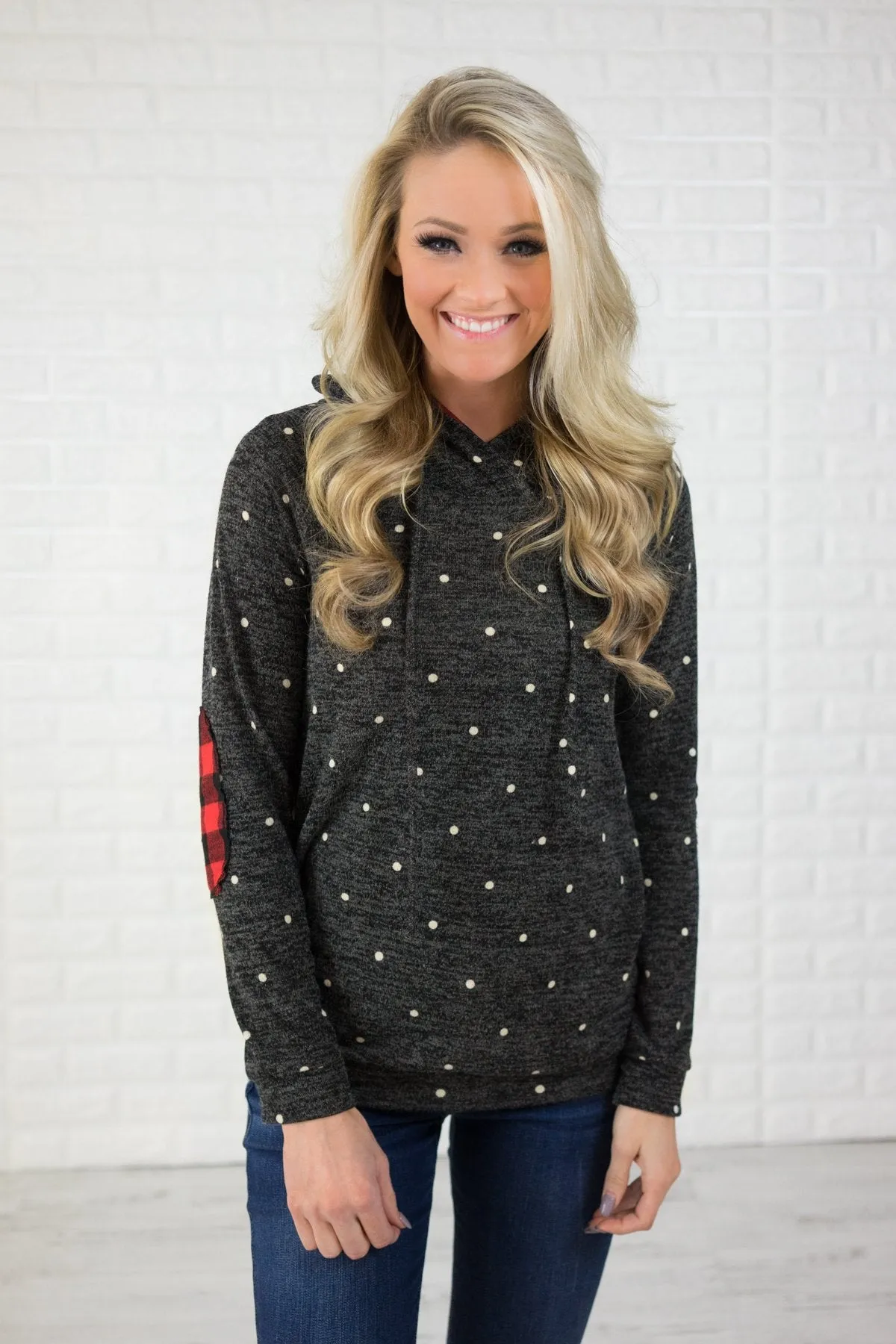 Deck the Halls ~ Polka Dot & Buffalo Plaid Hoodie