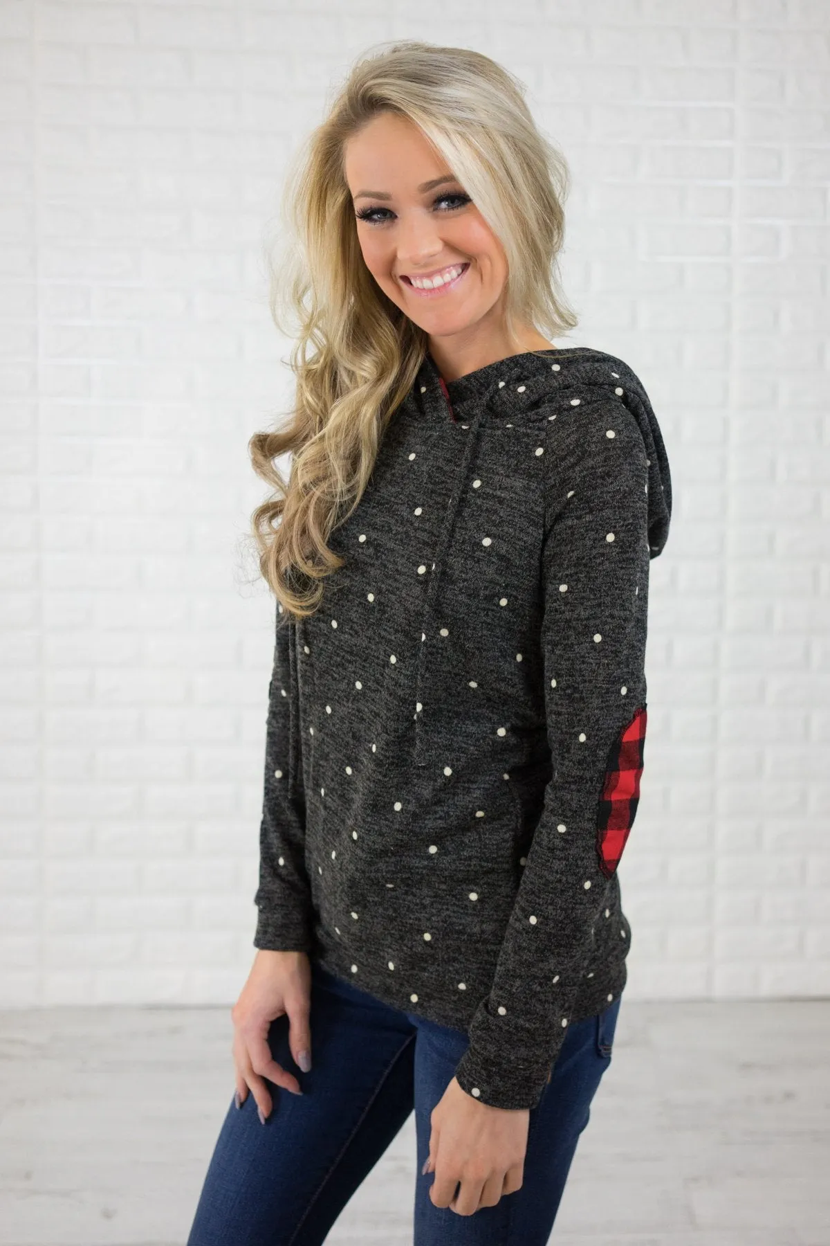 Deck the Halls ~ Polka Dot & Buffalo Plaid Hoodie