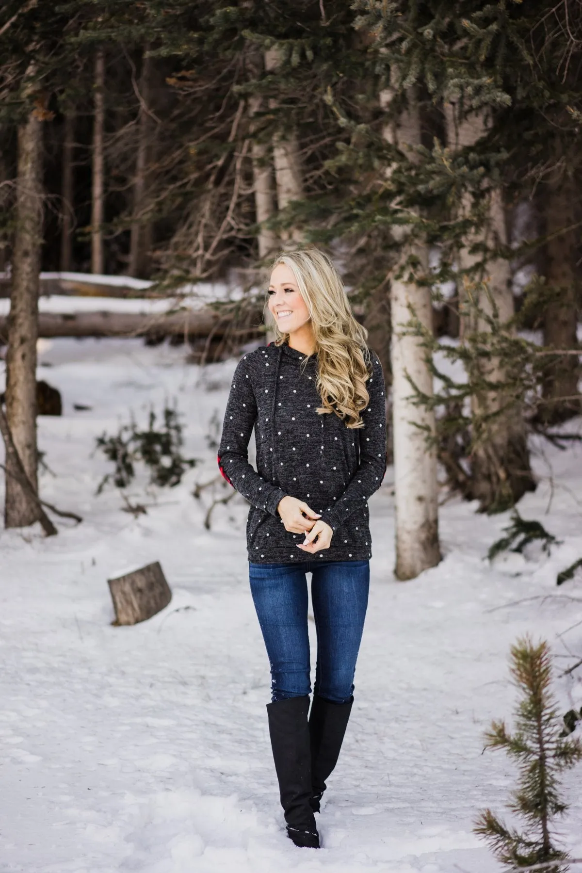 Deck the Halls ~ Polka Dot & Buffalo Plaid Hoodie