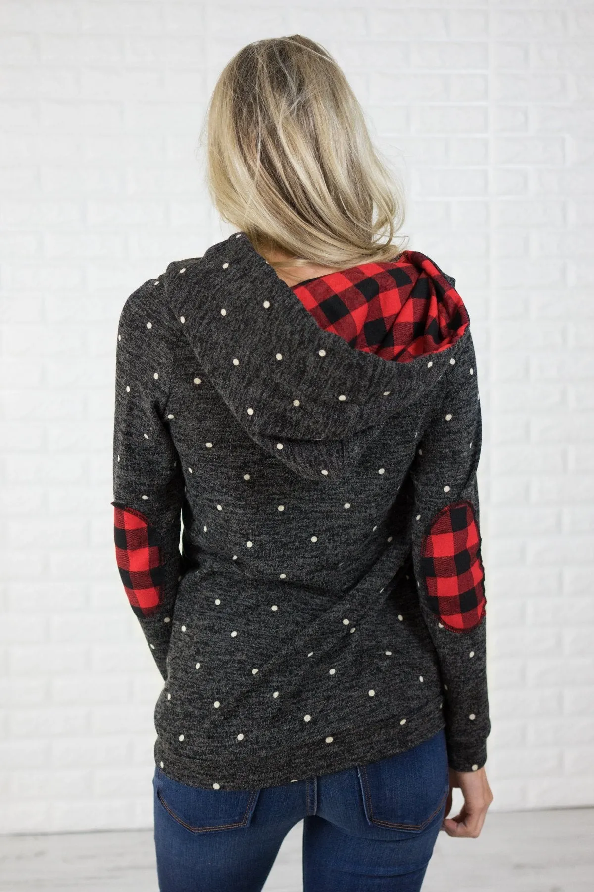 Deck the Halls ~ Polka Dot & Buffalo Plaid Hoodie