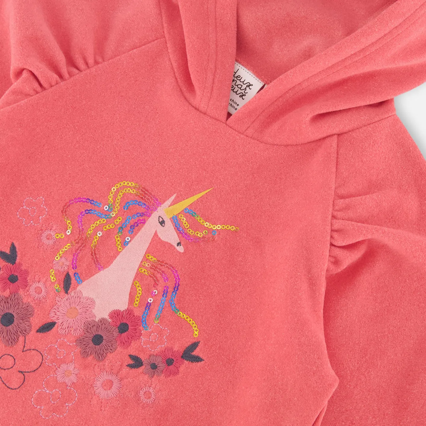Deux Par Deux Hooded Tunic Top - Desert Flower