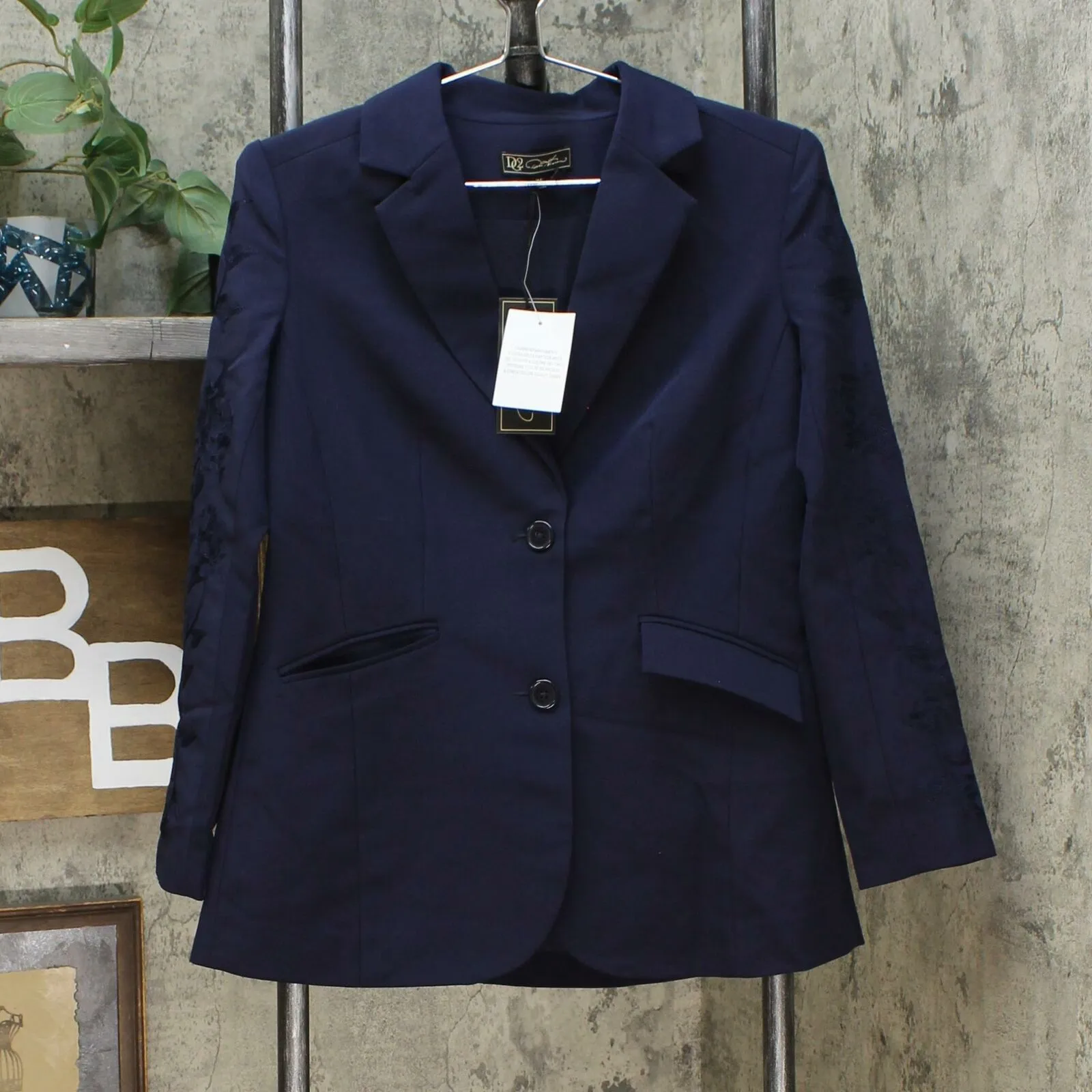 DG2 by Diane Gilman Women's Embroidered Gabardine Blazer