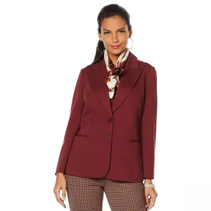 DG2 by Diane Gilman Women's Everyday Ponte Knit Boyfriend Blazer