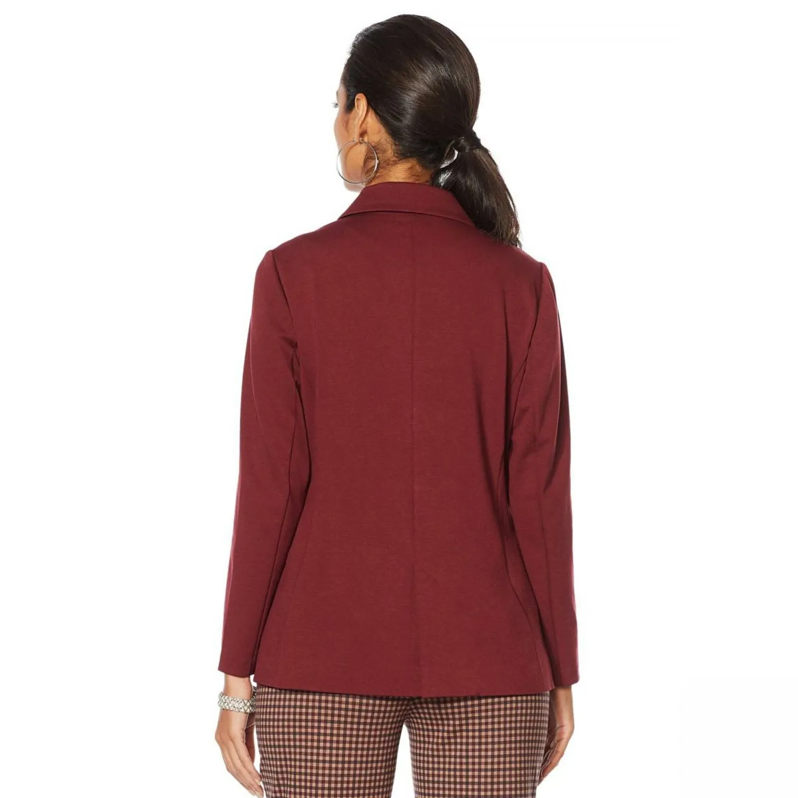DG2 by Diane Gilman Women's Everyday Ponte Knit Boyfriend Blazer