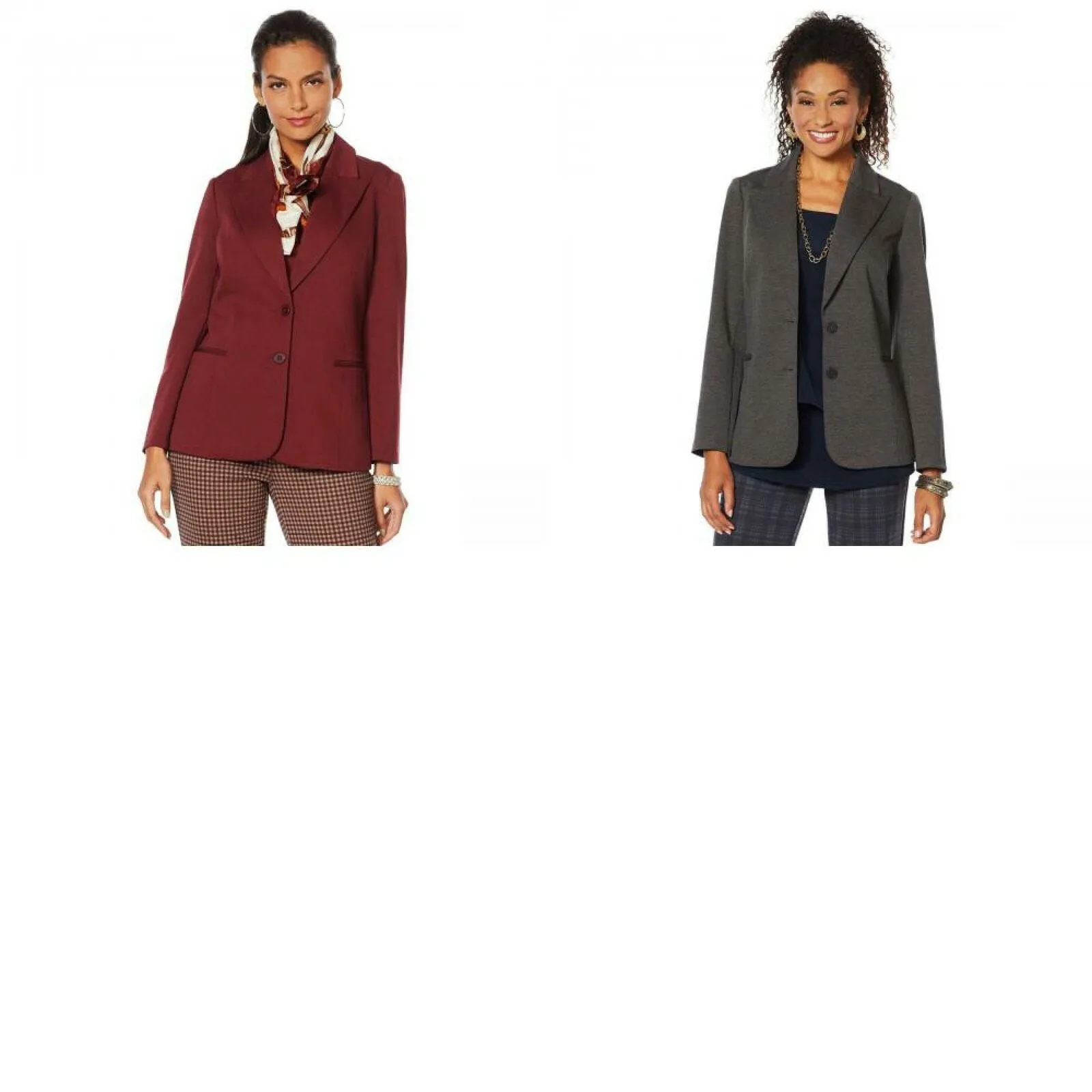 DG2 by Diane Gilman Women's Everyday Ponte Knit Boyfriend Blazer