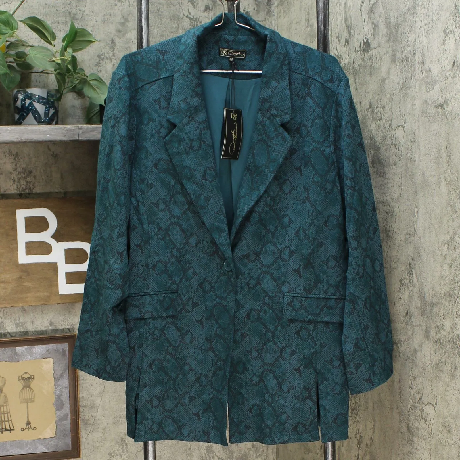 DG2 by Diane Gilman Women's Plus Size Eco Ponte Knit Blazer