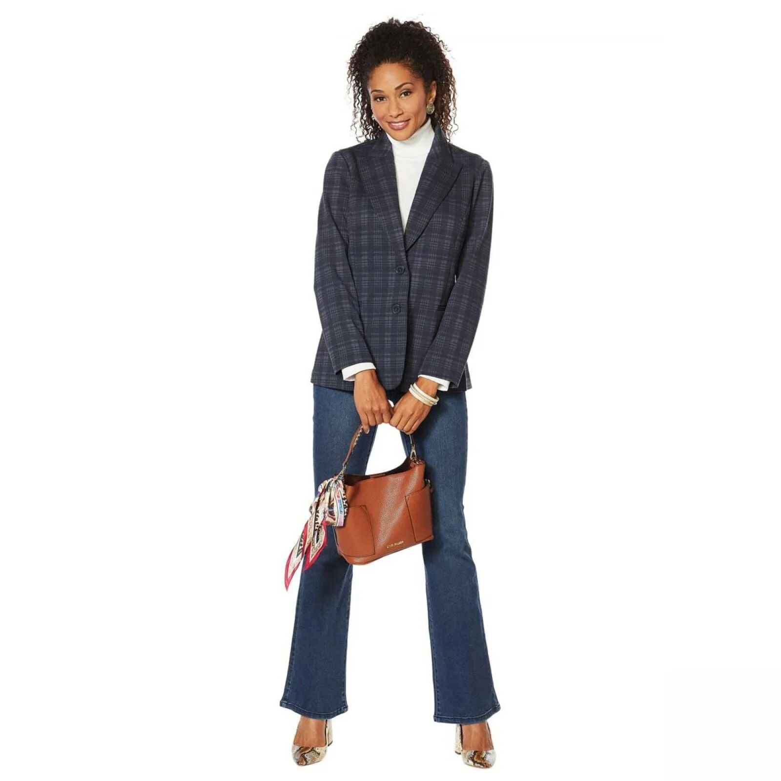 DG2 by Diane Gilman Women's Plus Size Ponte Knit Boyfriend Blazer
