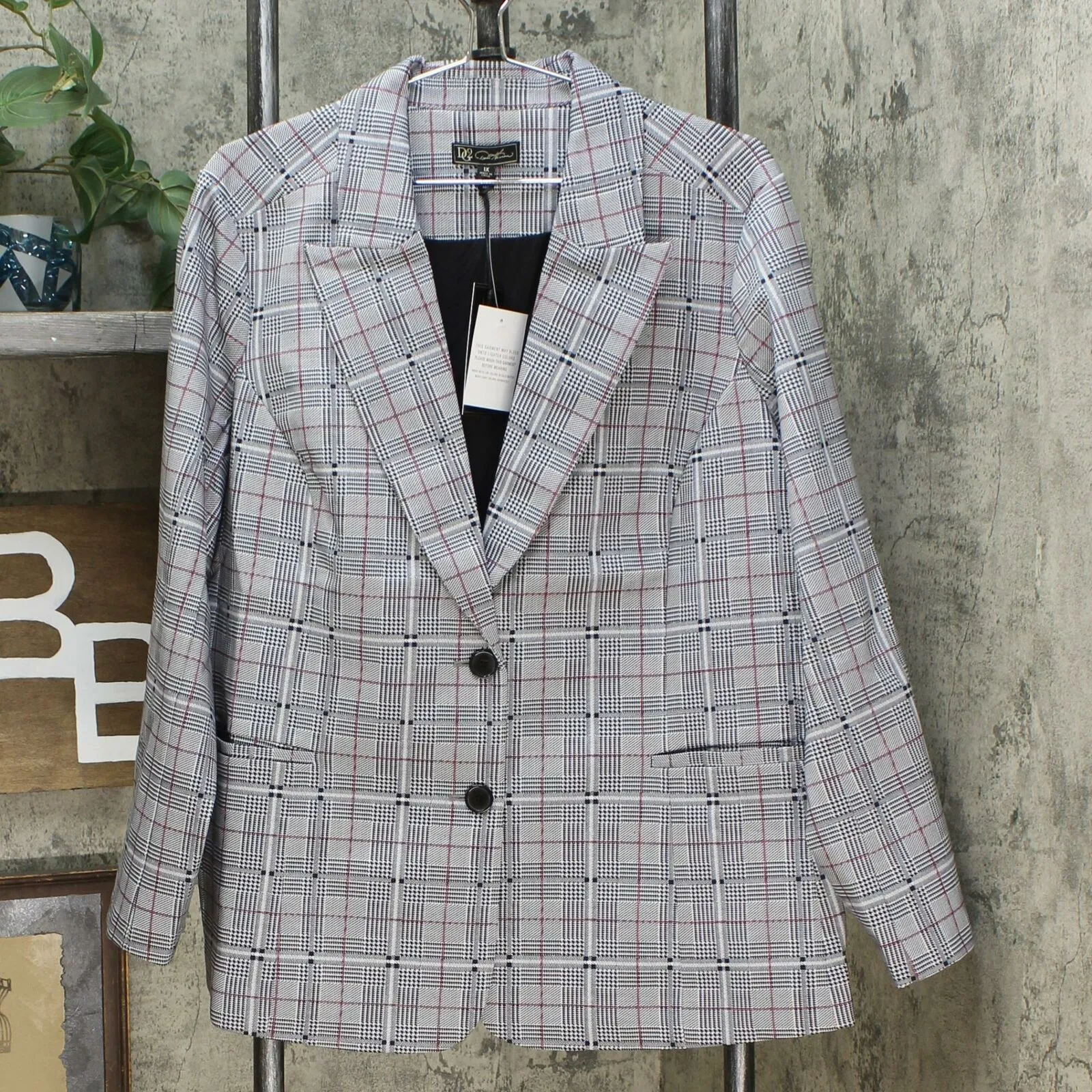 DG2 by Diane Gilman Women's Plus Size Ponte Knit Boyfriend Blazer
