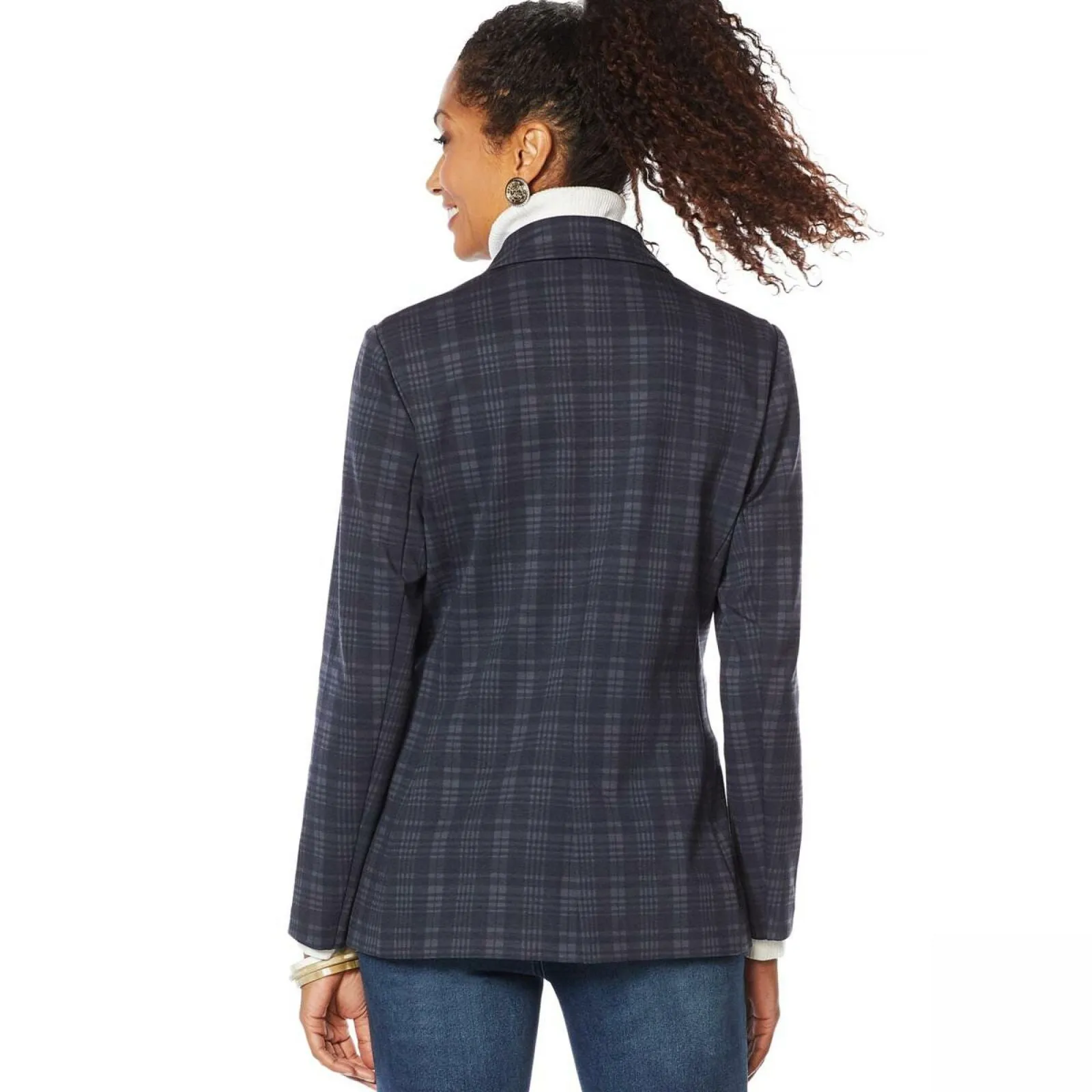 DG2 by Diane Gilman Women's Plus Size Ponte Knit Boyfriend Blazer
