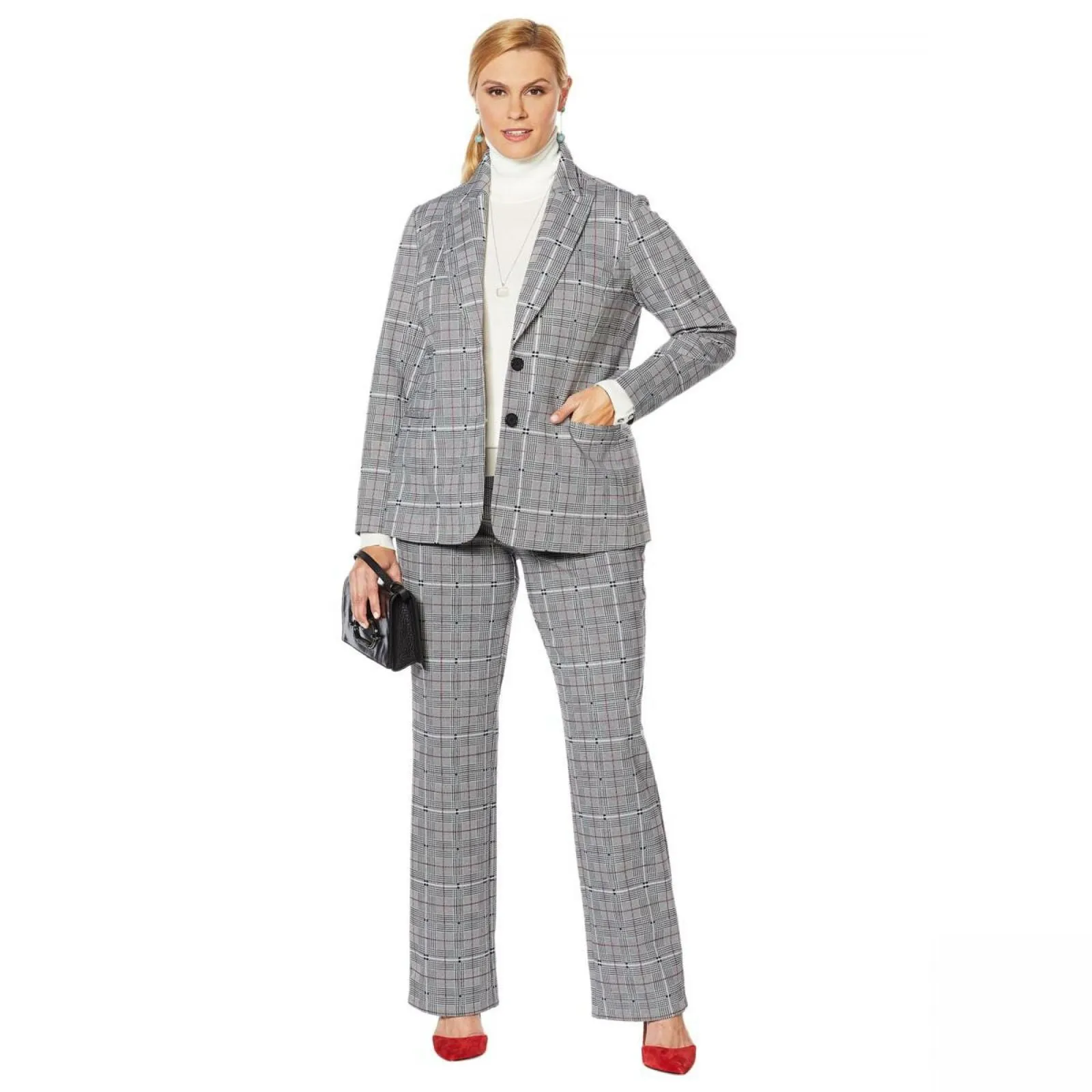 DG2 by Diane Gilman Women's Plus Size Ponte Knit Boyfriend Blazer