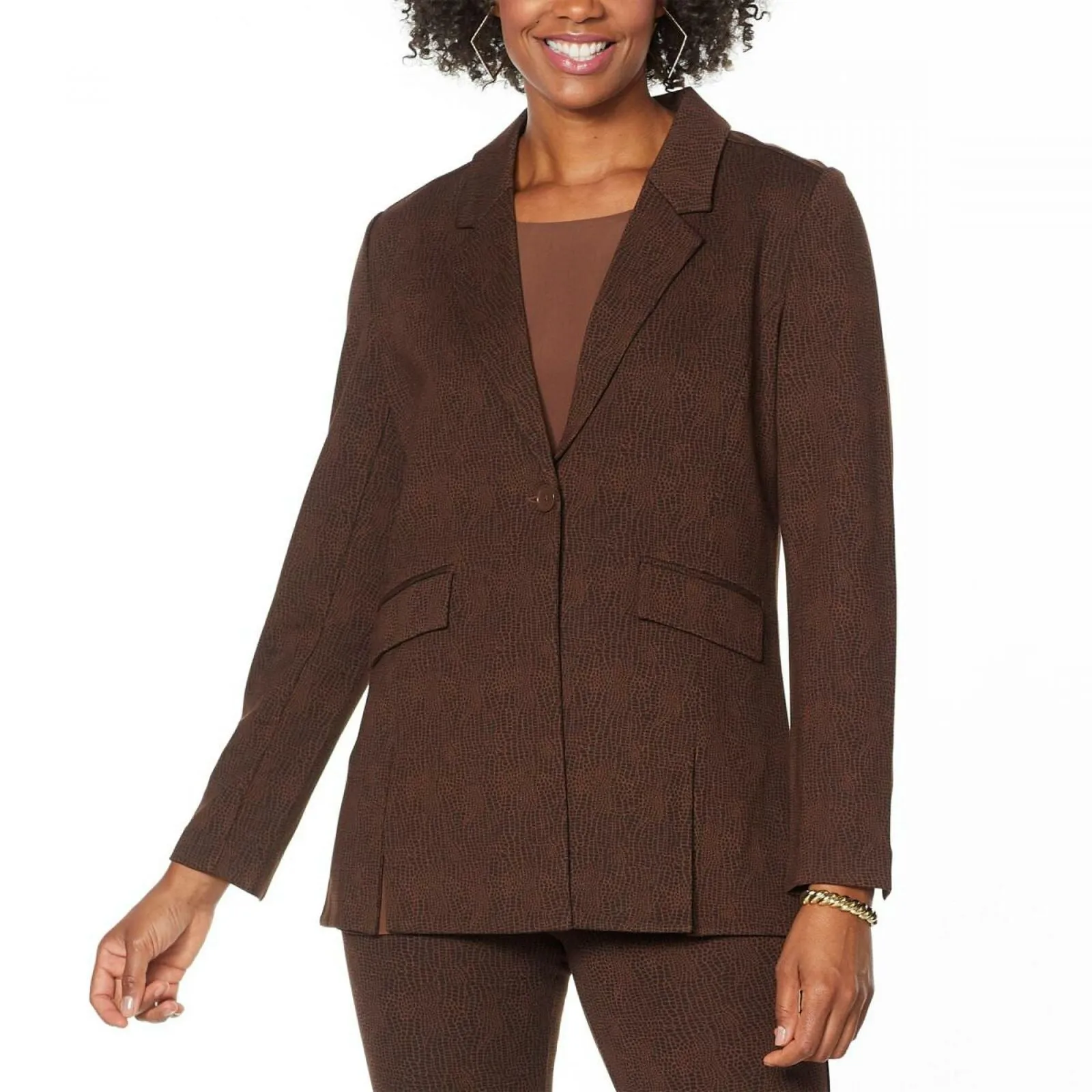 DG2 by Diane Gilman Women's Plus Size Stretch Knit Ponte Blazer Jacket