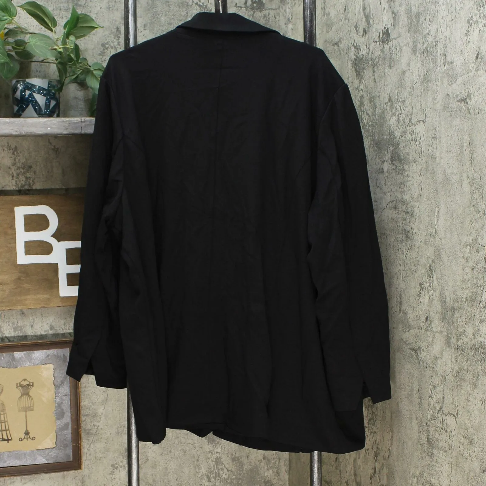 DG2 by Diane Gilman Women's Ponte Knit Blazer Jacket Black Plus 3X