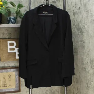 DG2 by Diane Gilman Women's Ponte Knit Blazer Jacket Black Plus 3X