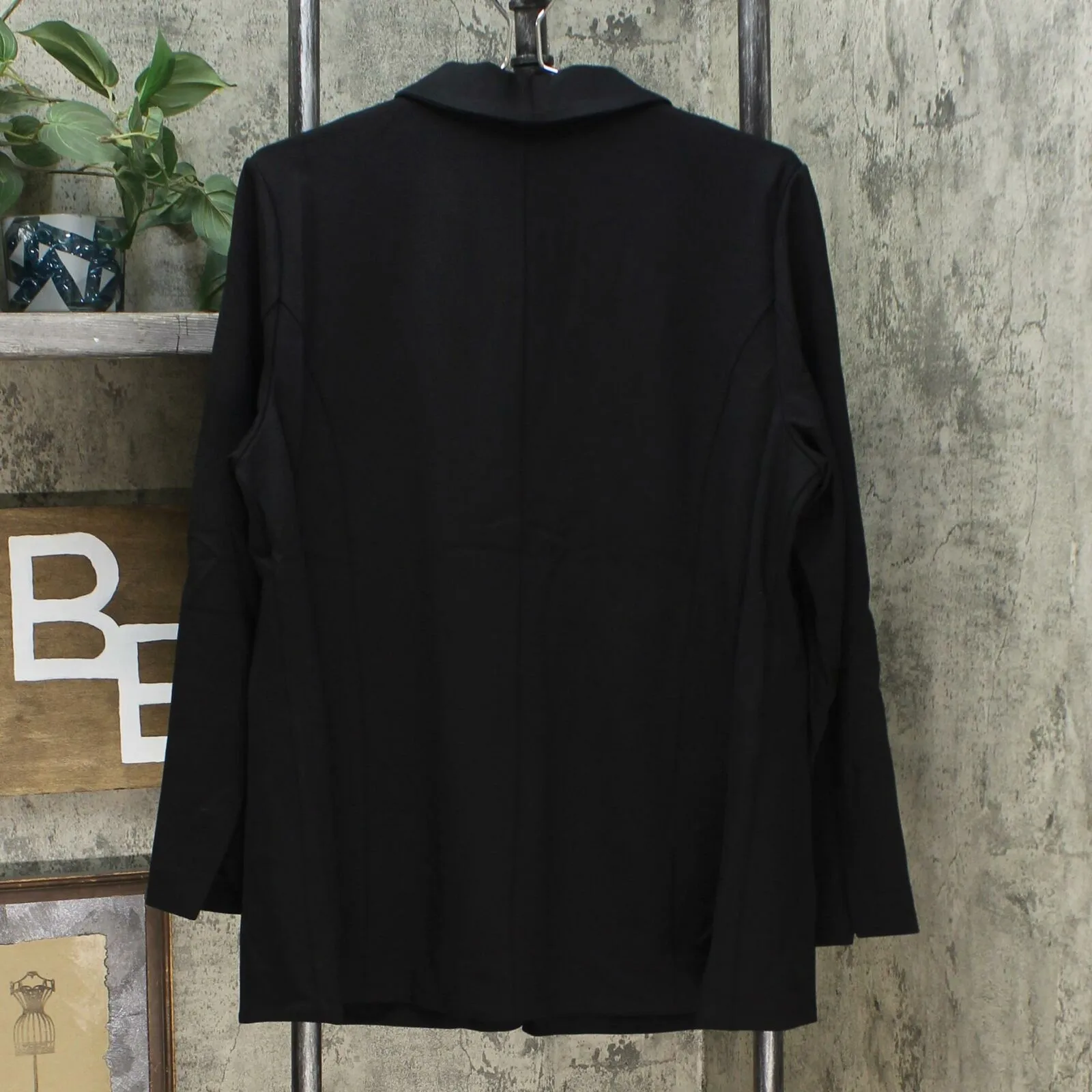 DG2 by Diane Gilman Women's Stretch Knit Ponte Blazer Black Large