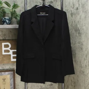 DG2 by Diane Gilman Women's Stretch Knit Ponte Blazer Black Large