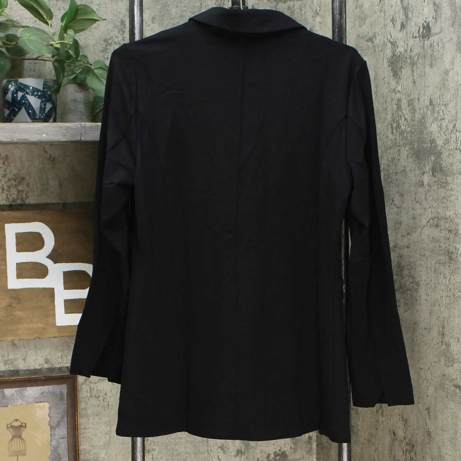 DG2 by Diane Gilman Women's Stretch Knit Ponte Blazer Black Small