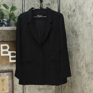 DG2 by Diane Gilman Women's Stretch Knit Ponte Blazer Black XL