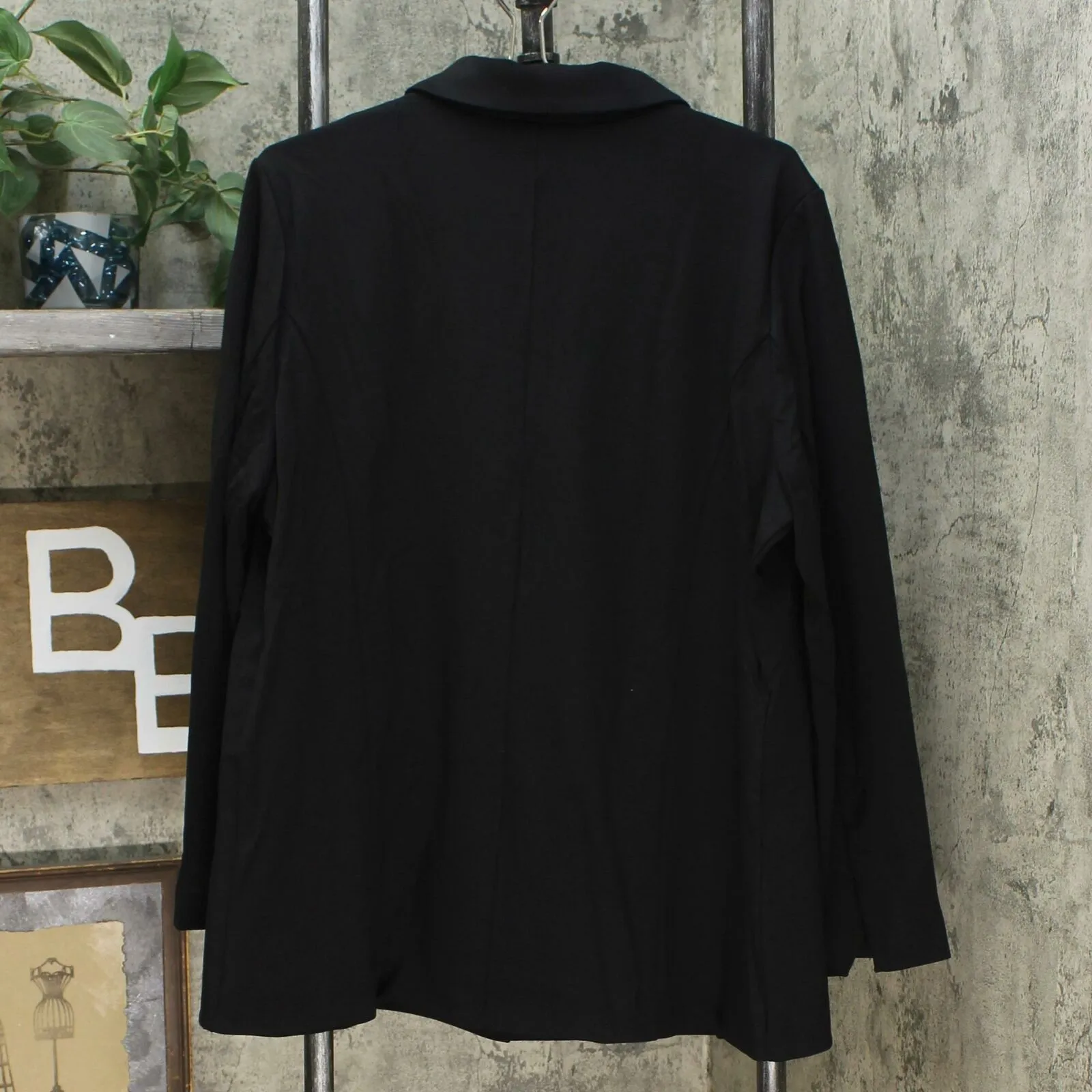 DG2 by Diane Gilman Women's Stretch Knit Ponte Blazer Black XL