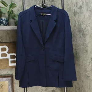 DG2 by Diane Gilman Women's Stretch Knit Ponte Blazer Navy Large
