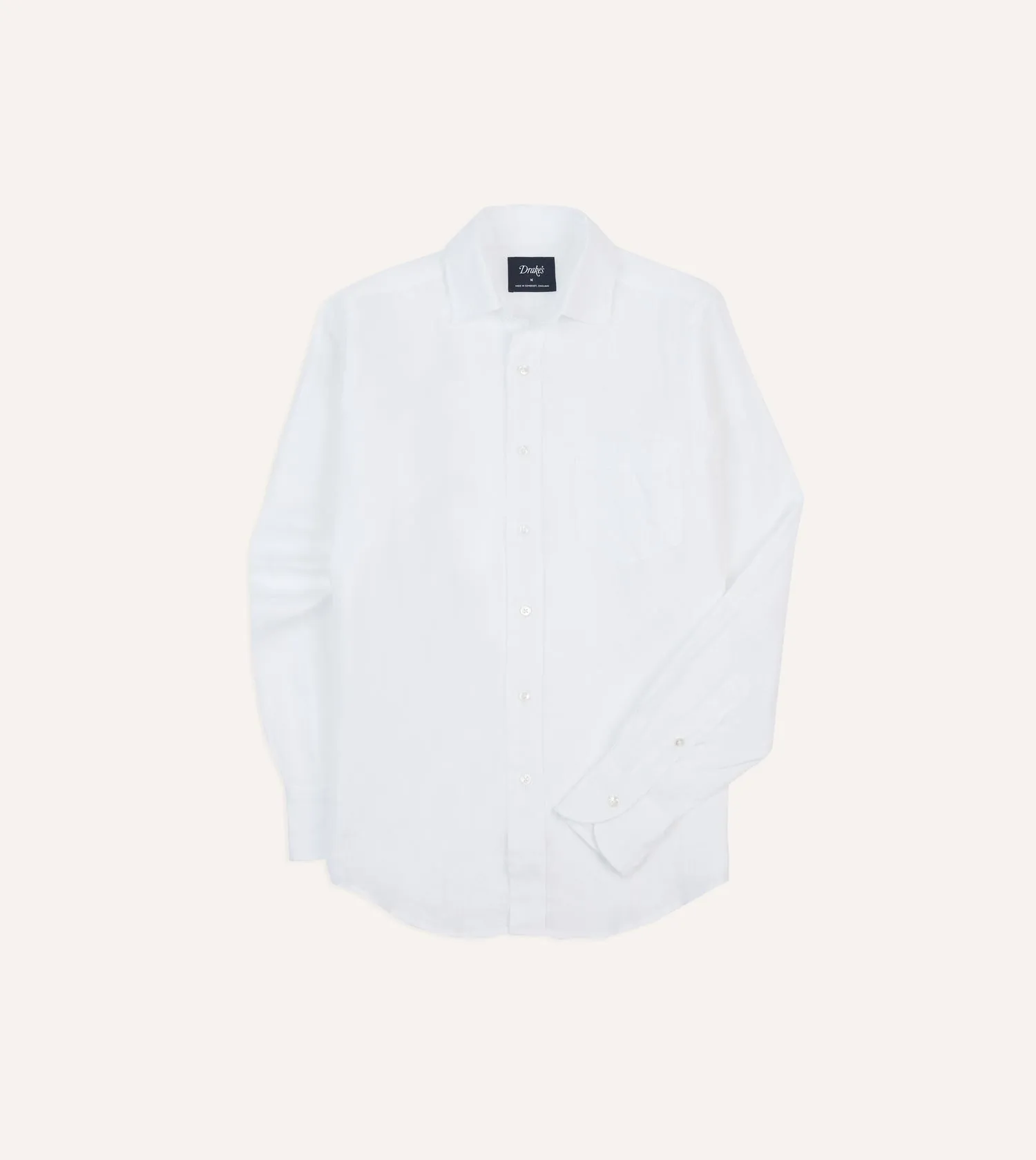 Drake's Linen Summer Shirt - White