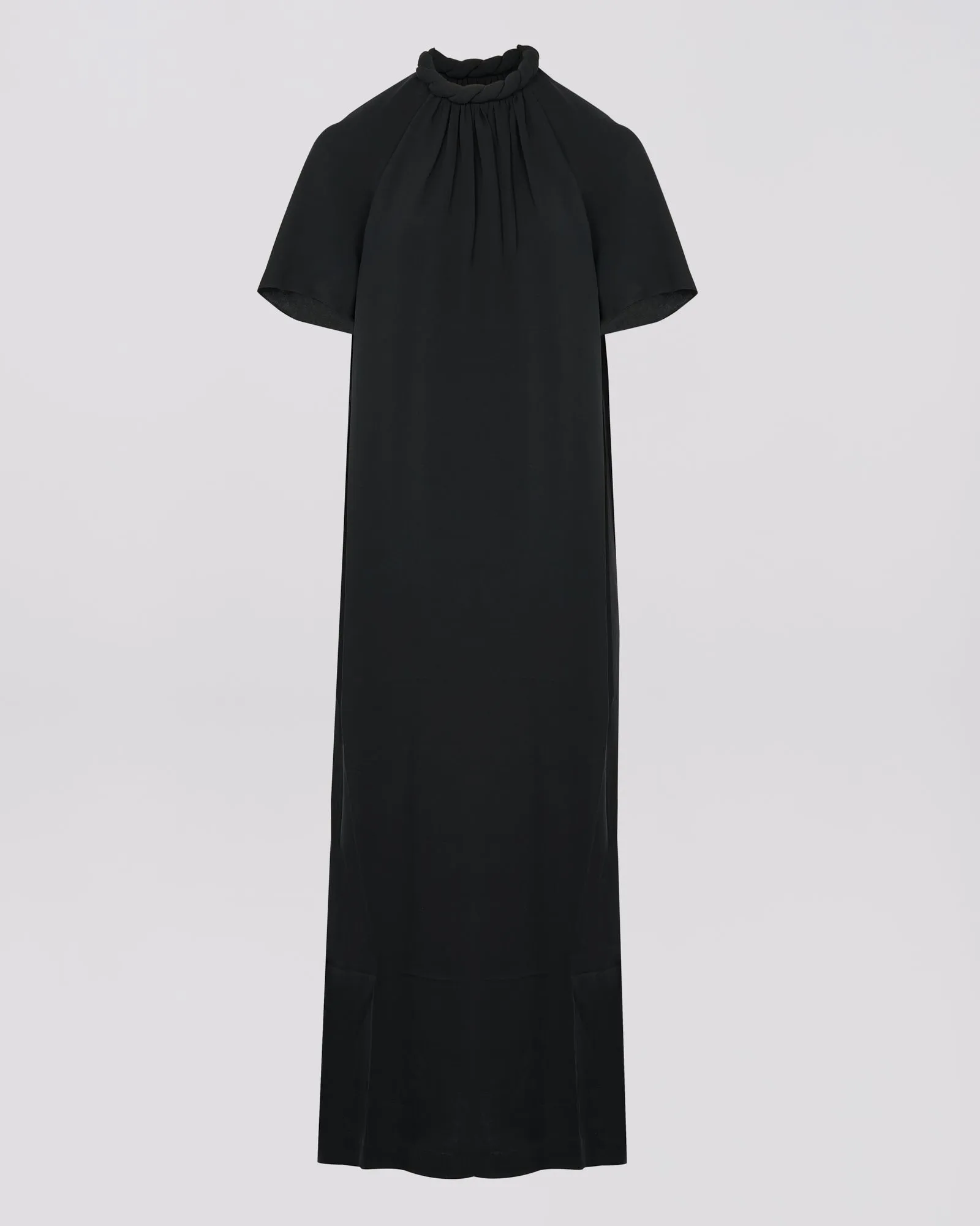 Draped dress in silk crepe