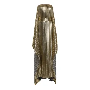 Draped Pleated Lamé Gown