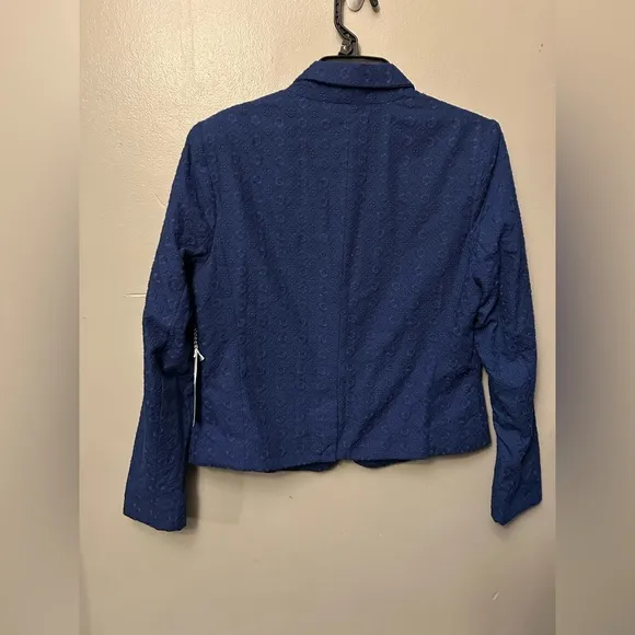 Draper James blazer - dark blue eyelet floral button closure NWT