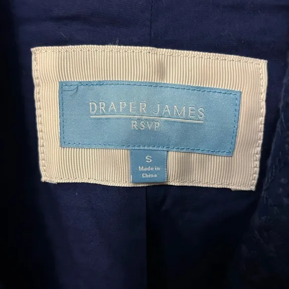 Draper James blazer - dark blue eyelet floral button closure NWT