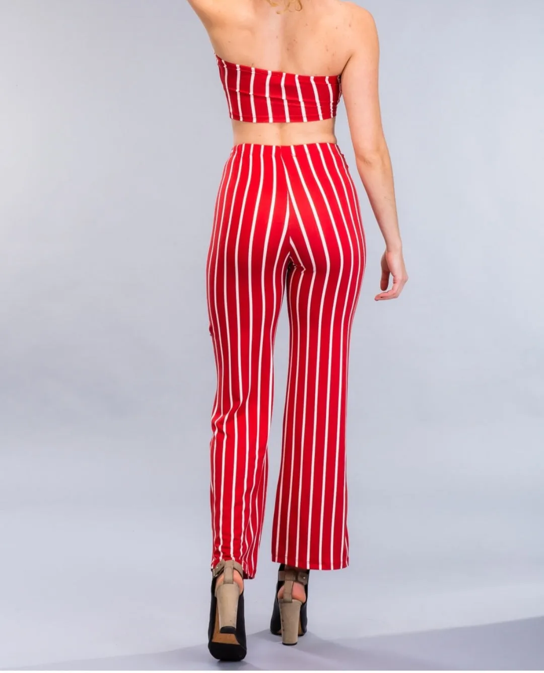 Dressed to the Lines Halter Top Pants Set