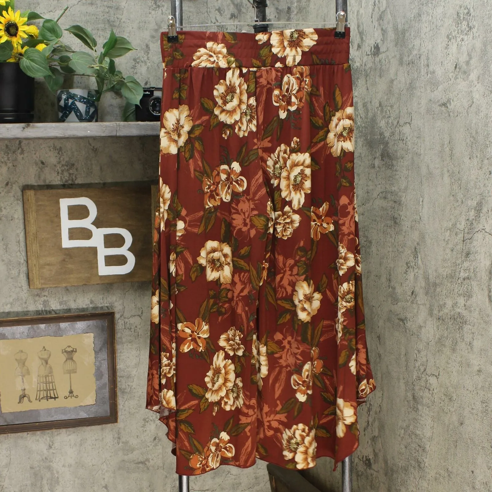 Du Jour Women's Floral Printed Pull-On Wide Leg Knit Pants