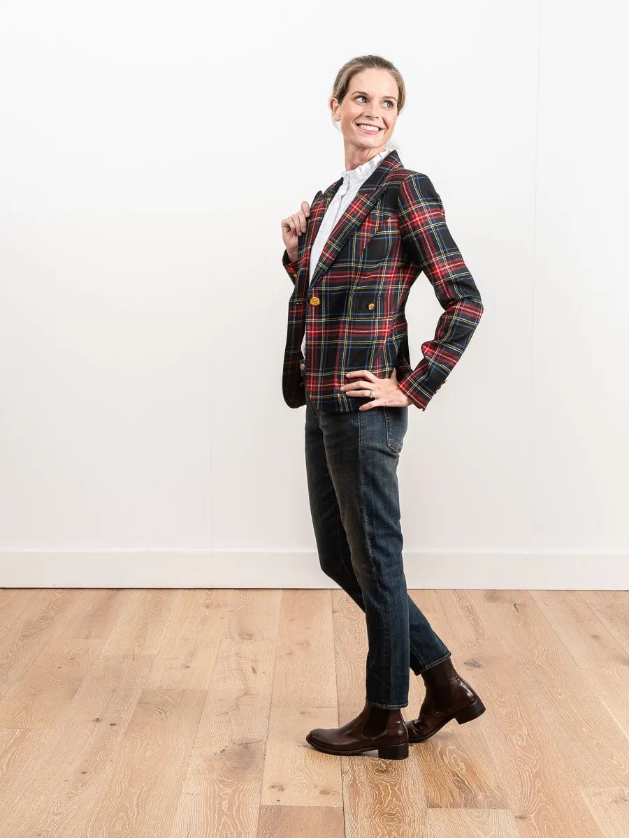 duchess blazer - black tartan