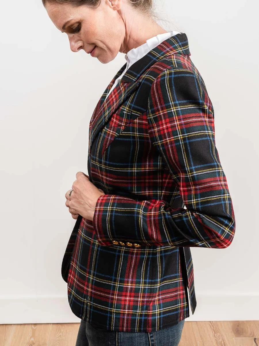 duchess blazer - black tartan