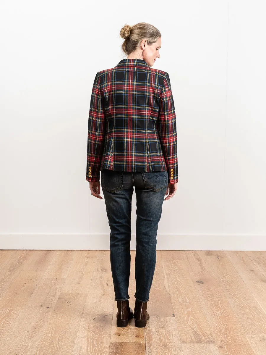 duchess blazer - black tartan