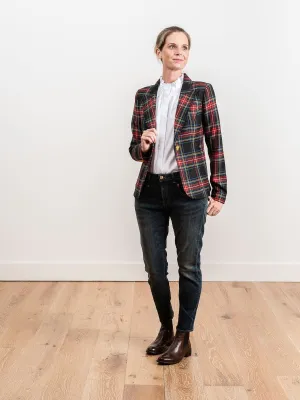duchess blazer - black tartan