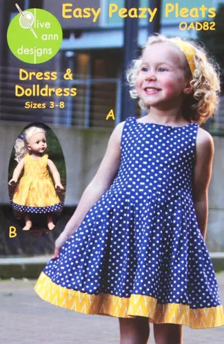 Easy Peazy Pleats Dress and Dolldress for Olive Ann Designs