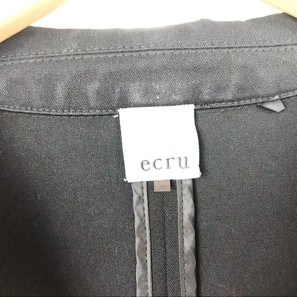 Ecru Designer Fitted Black Single Button Blazer S