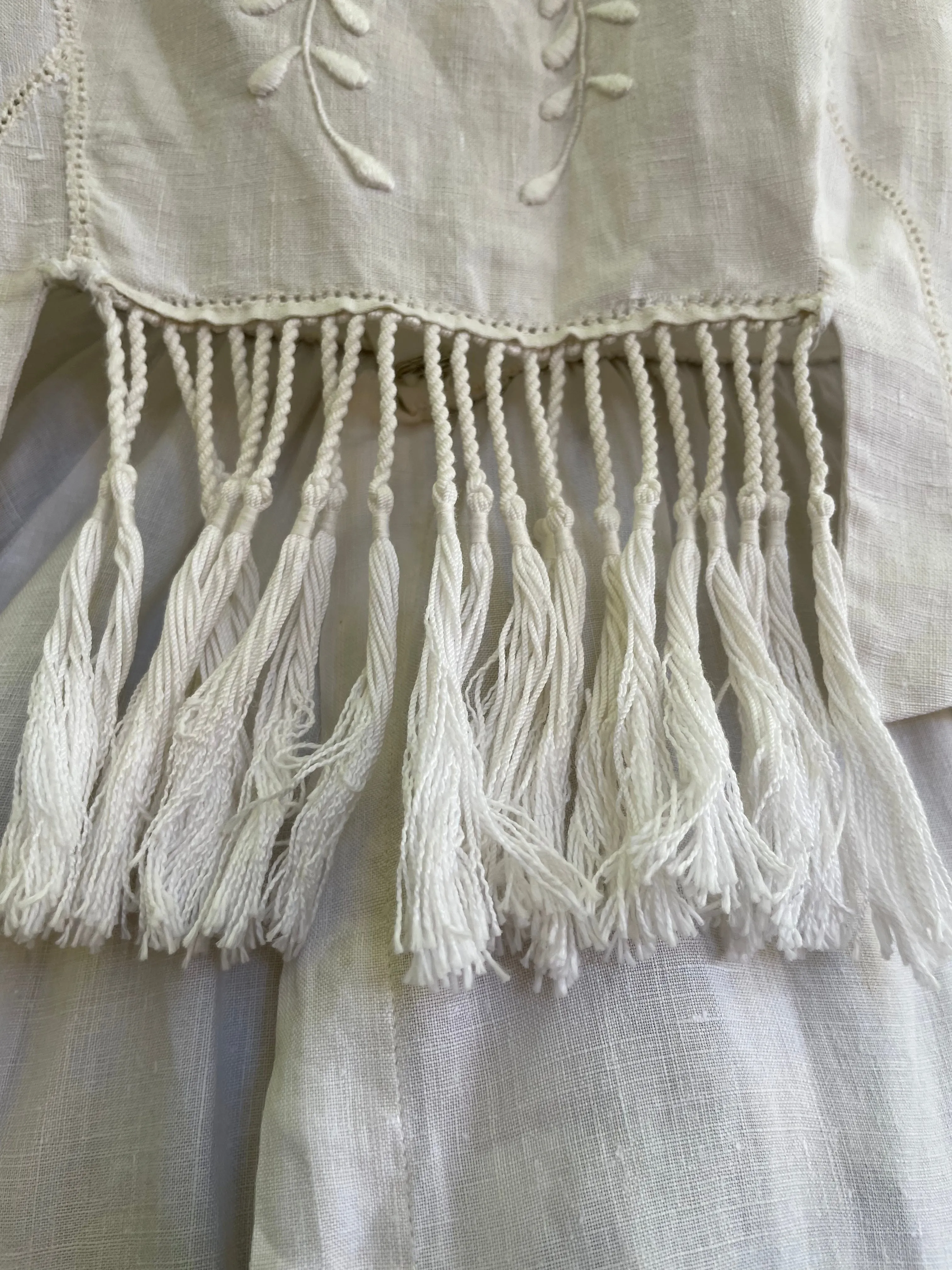 Edwardian Embroidered Linen Walking Suit