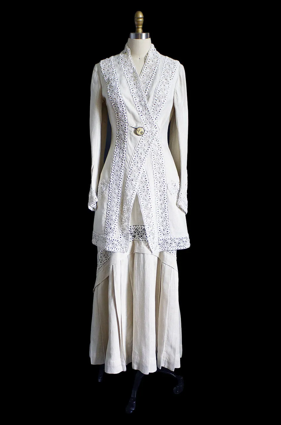 Edwardian Linen & Lace Walking Suit