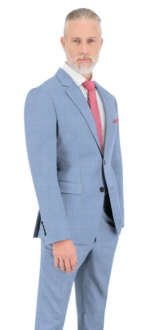 Electric Blue Striped with Grey Windowpane Jacket