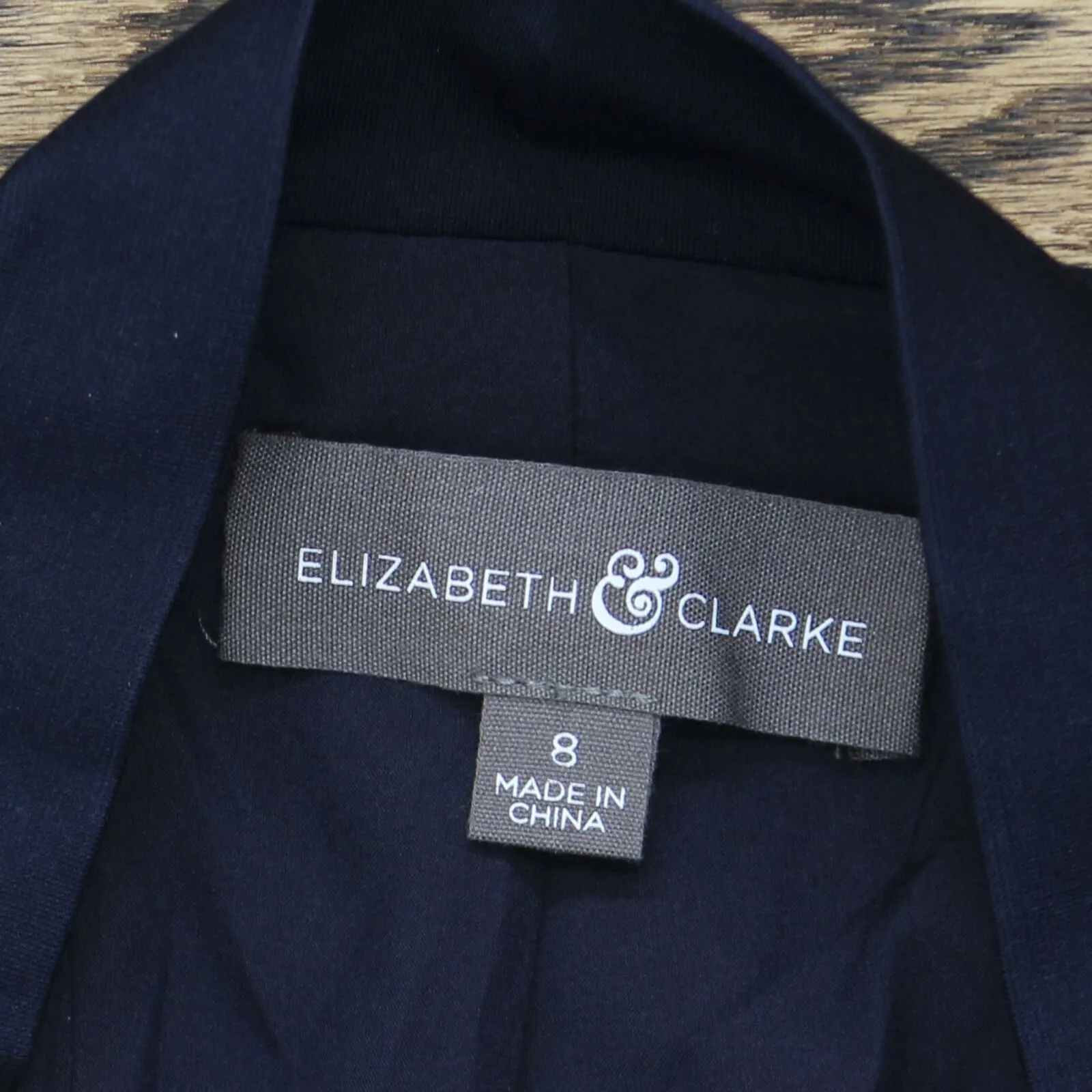 Elizabeth & Clarke Women's Ponte Knit Blazer With Staintech Midnight Navy 8
