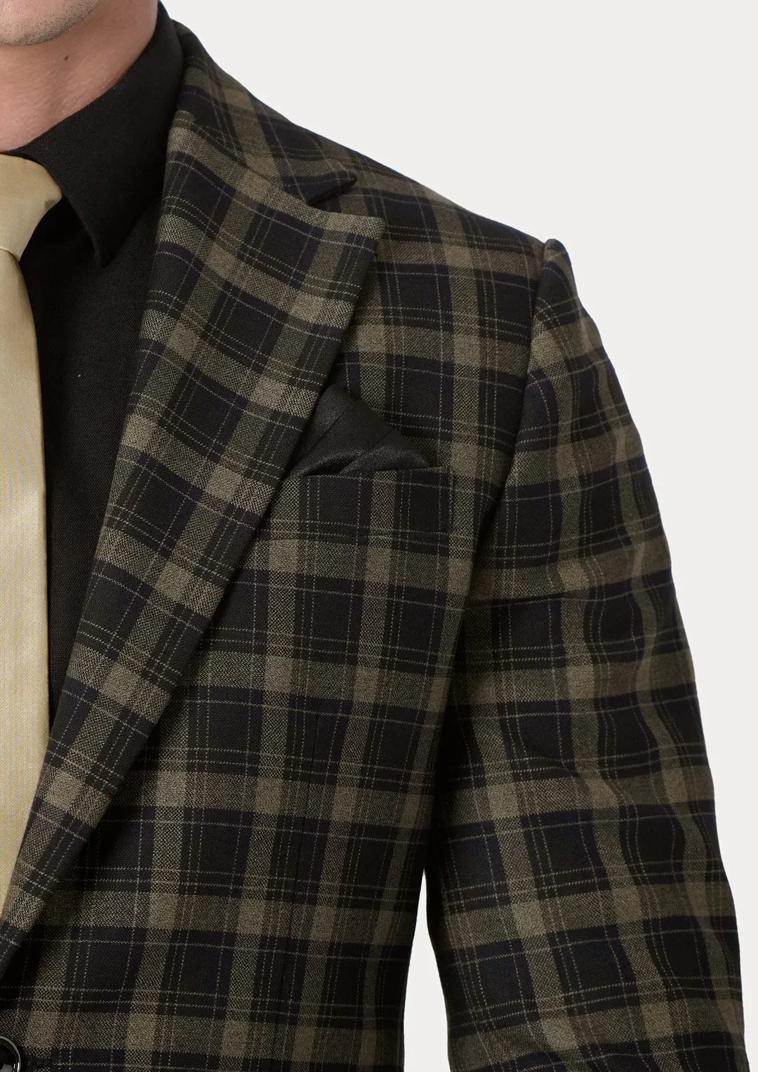 Ellis Black & Gold Check Suit