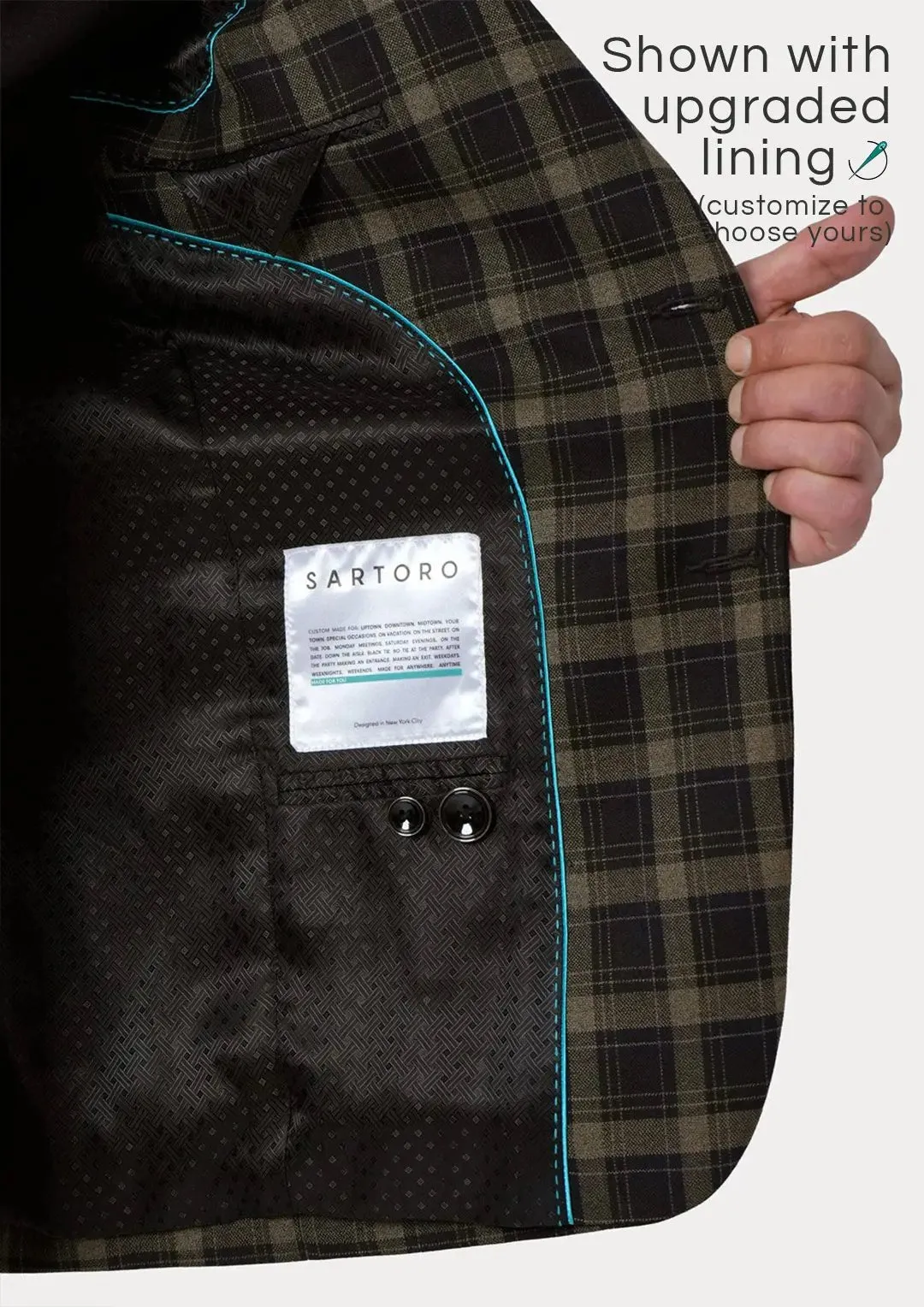 Ellis Black & Gold Check Suit