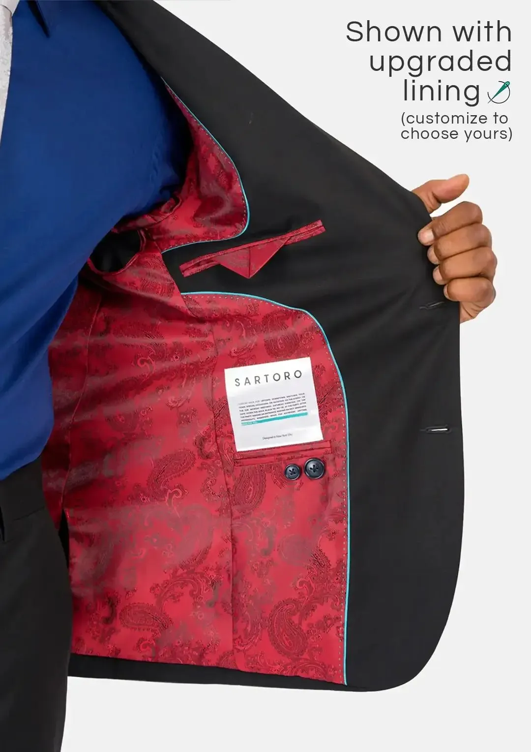 Ellis Black Crosshatch Suit