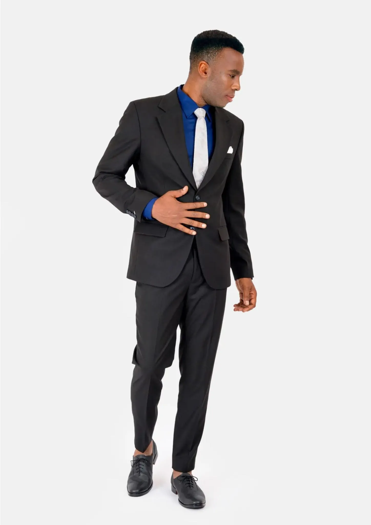 Ellis Black Crosshatch Suit