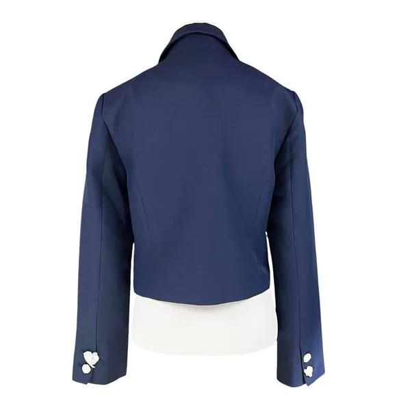 ENDLESS ROSE NWT Fitted Cropped Blazer in Navy w/ Gold Buttons Size S