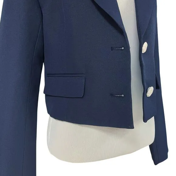 ENDLESS ROSE NWT Fitted Cropped Blazer in Navy w/ Gold Buttons Size S