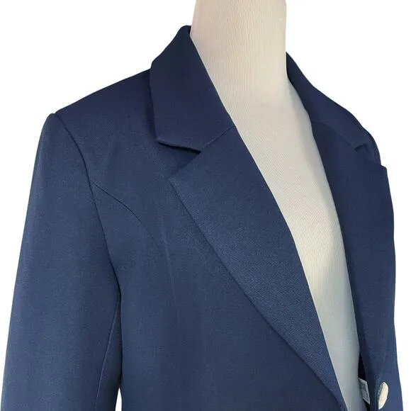 ENDLESS ROSE NWT Fitted Cropped Blazer in Navy w/ Gold Buttons Size S