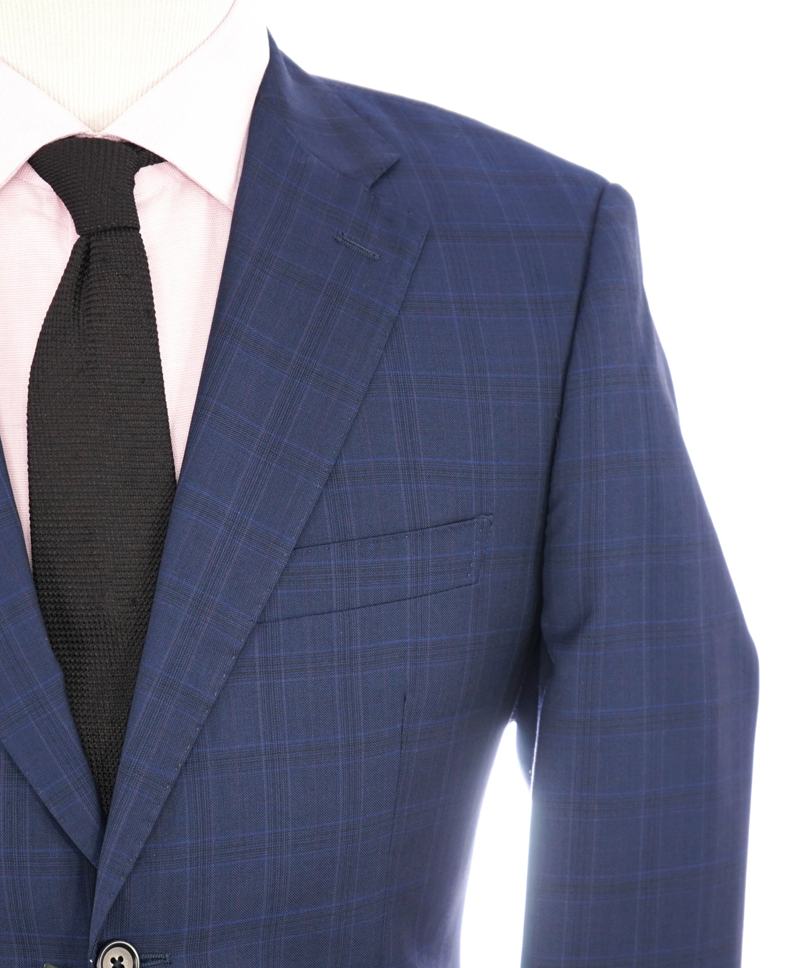 ERMENEGILDO ZEGNA - "Tailored" SAKS FIFTH AVENUE Blue Check Suit - 46R