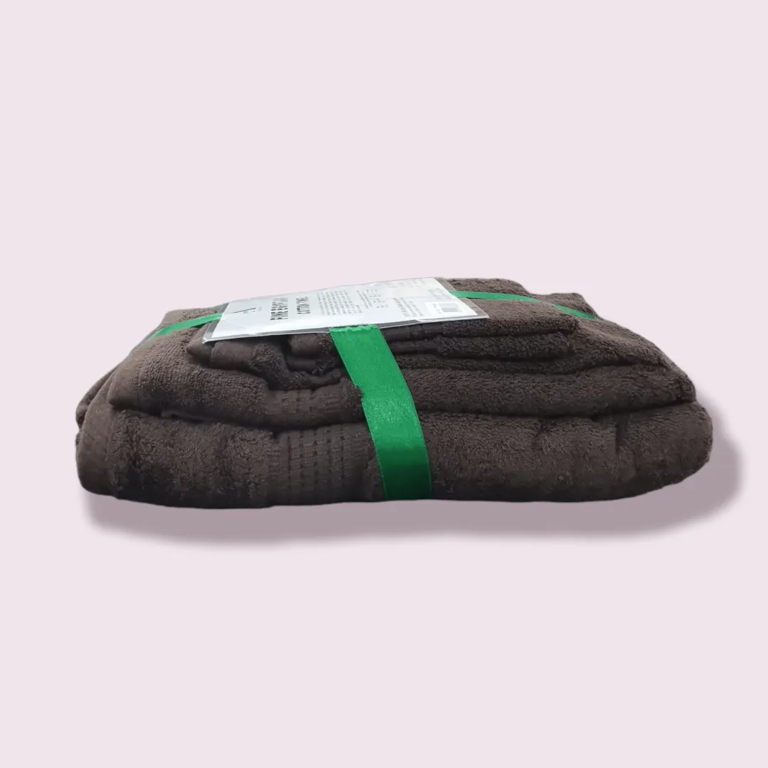 Fine Egyptian Cotton Towels Set 5 Piece Chocolate